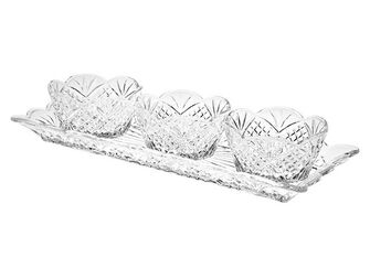 Crystal condiment set of three