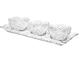 Crystal condiment set of three