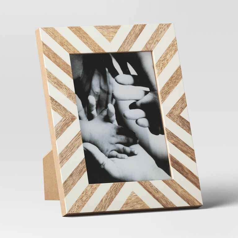 Chic picture frame with a herringbone print last-minute anniversary gift
