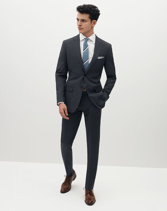 Suit Shop Men's Charcoal Gray Suit Gray Tuxedo - 1