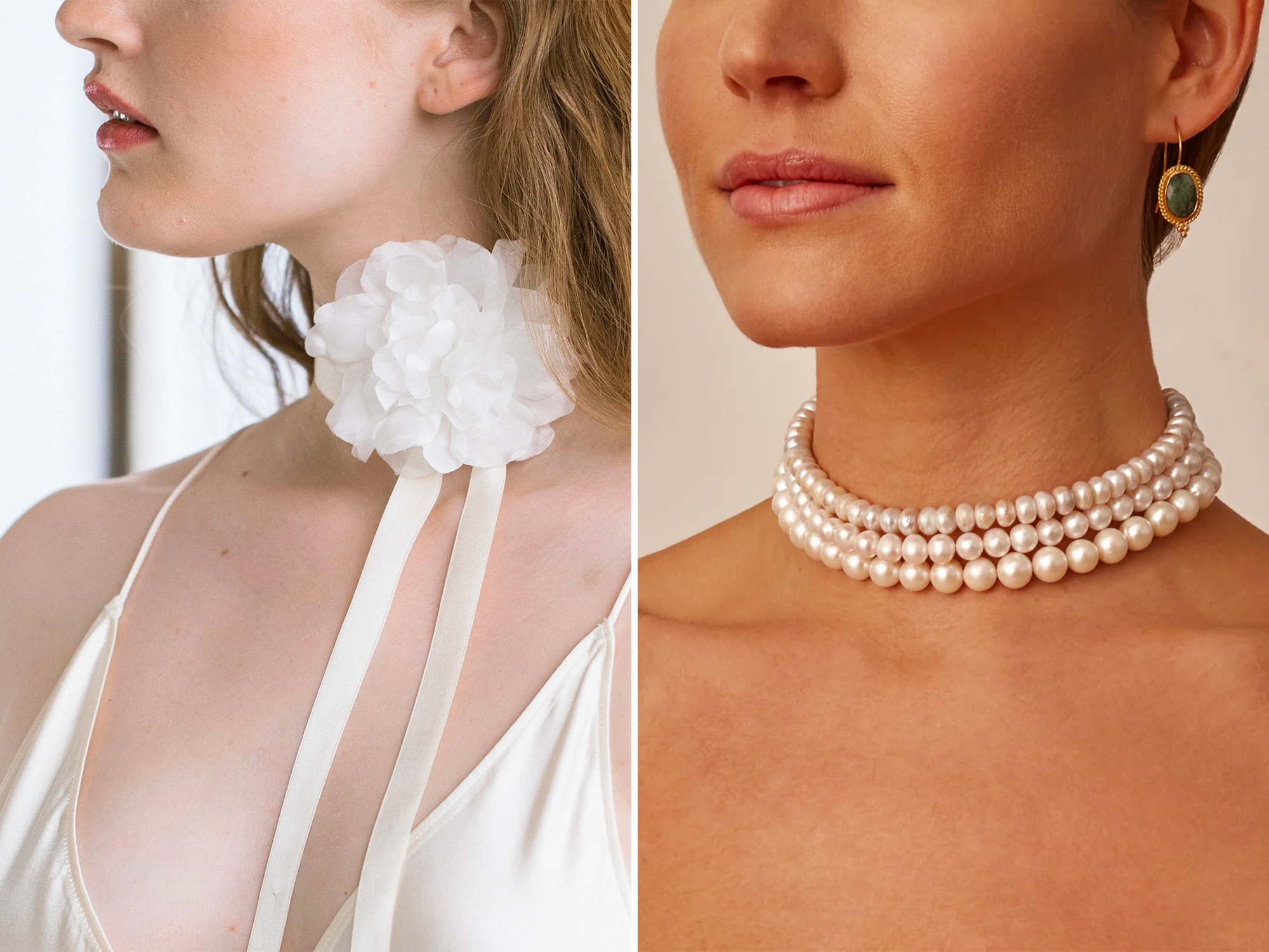 White Flower Choker Necklace - Elegant Bridal Accessory