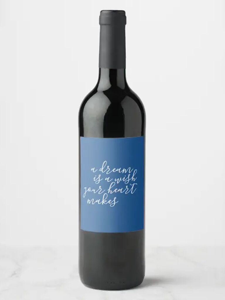 zazzle disney wedding favors a dream is a wish your heart makes wine bottle labels