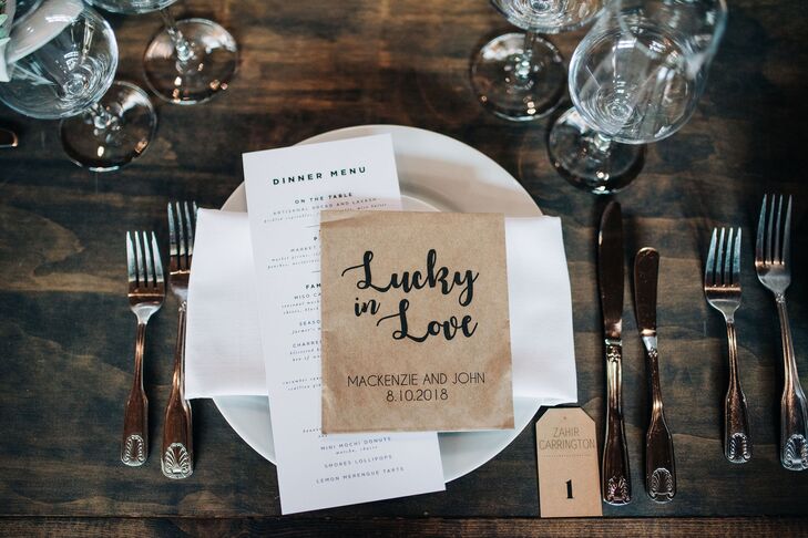 Rustic Place Setting with Menu and Printed Napkin