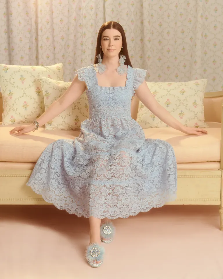 lace dress with flutter sleeves
