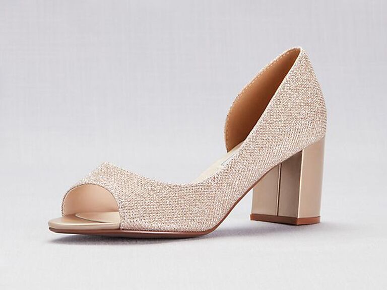 peep toe wedding shoes low heel