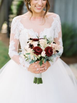 Blush and Burgundy Dahlia Bouquet