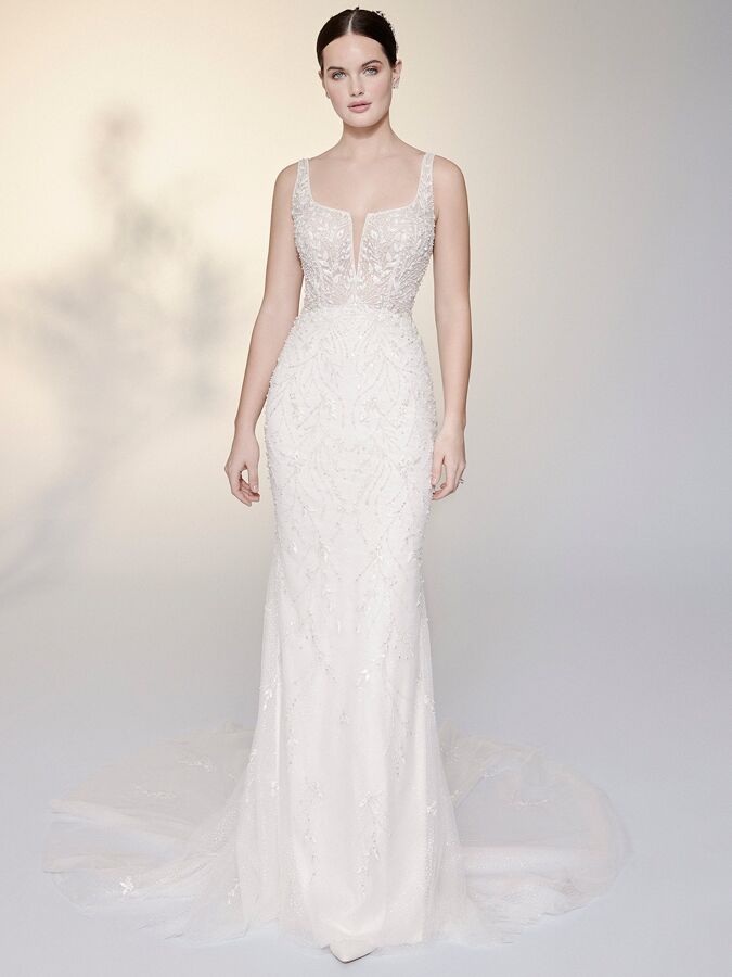 Justin Alexander Signature beaded fit-and-flare wedding dress