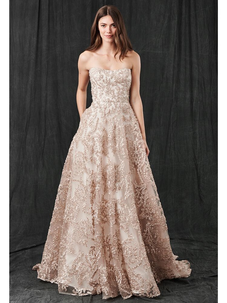 Kelly Faetanini blush strapless ball gown