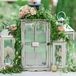 Rustic Wood Card Holder with Lanterns