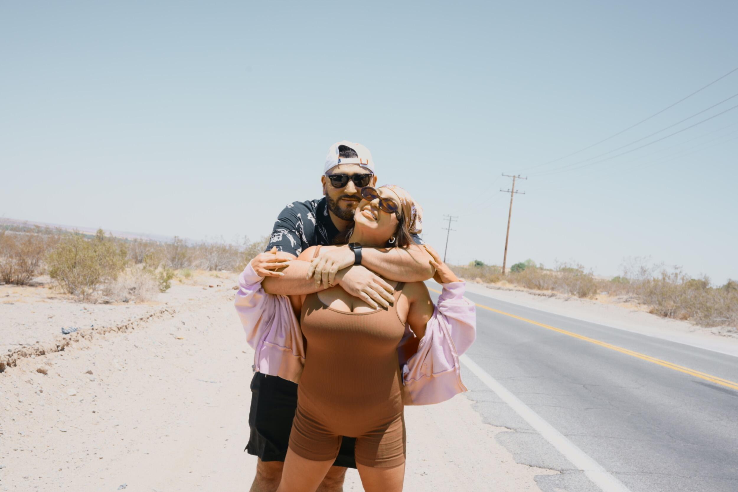 Somewhere on one of our road trips to Las Vegas.