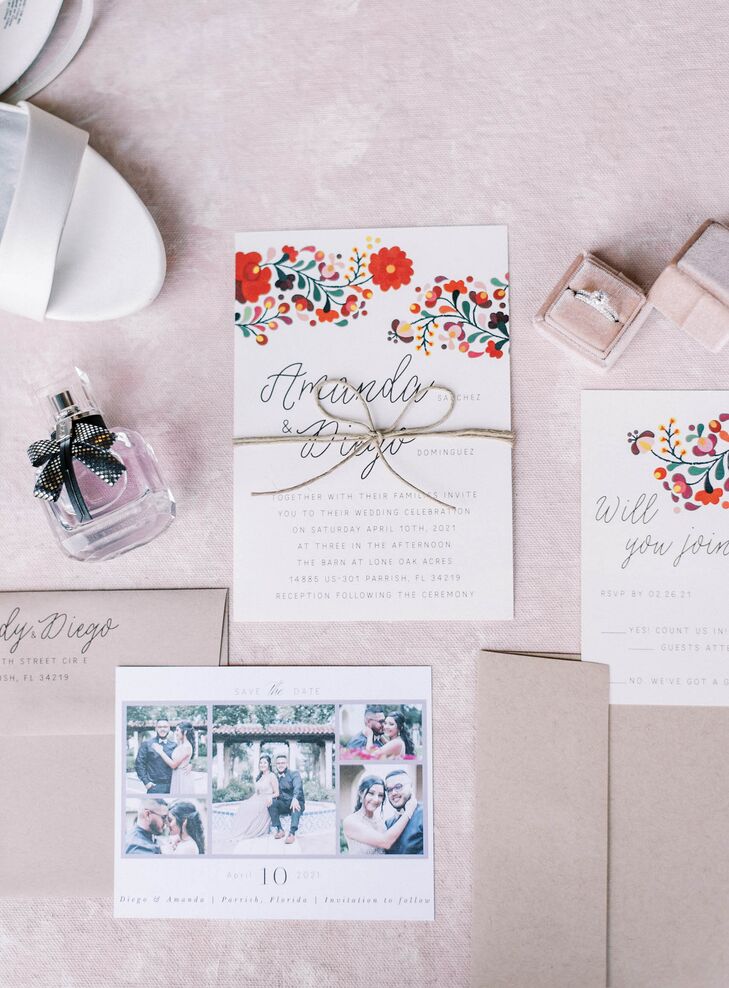 Invitation Suite With Red Flowers