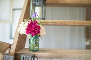 Mason Jar Peony Floral Arrangments