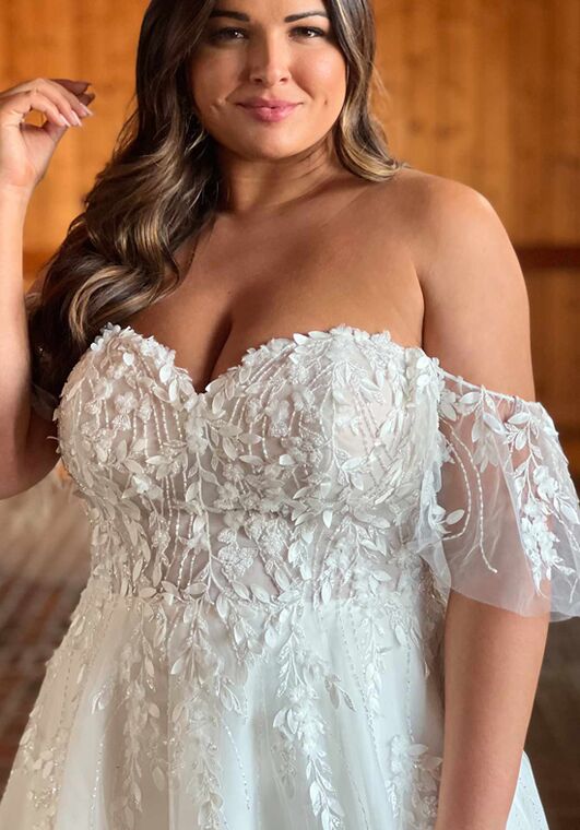 Essense of Australia D3529 plus A-Line Wedding Dress - 5