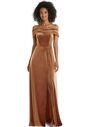 Dessy Group Draped Cuff Off-the-Shoulder Velvet Maxi Dress with Pockets - 1554 Bridesmaid Dress - thumbnail - 1