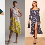 Midi and long petite wedding guest dresses