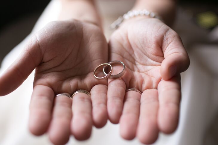Rose and White Gold Wedding Bands