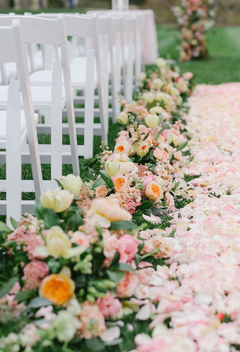 Lush petal aisle runner