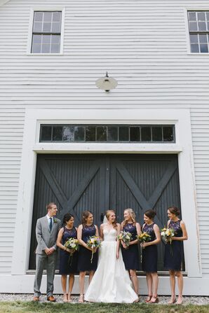 preppy navy bridesmaid dresses Elegant Cheap Sweetheart Navy Mermaid Long Bridesmaid Dresses,MBD110 main image 1