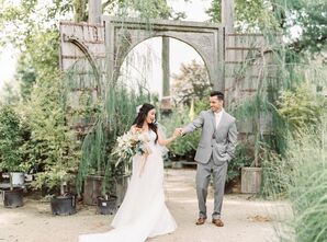 Bride and Groom Outside at Terrain in Glen Mills, Pennsylvania