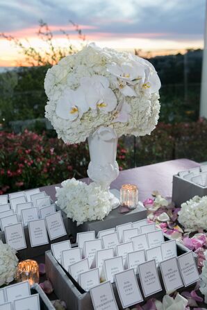 All-White Escort Card Display
