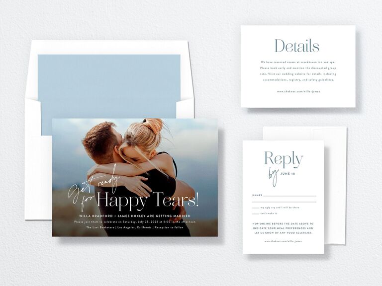 Inexpensive photo wedding invitation suite