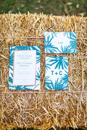 Turquoise Palm Frond Invites