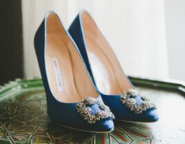 designer blue wedding shoes
