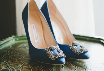 designer blue wedding shoes