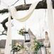 Wooden Arch with Hanging Lanterns