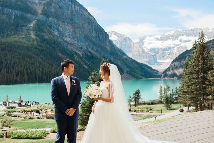Louisa Lai and Mitchell Yu took full advantage of Alberta’s natural beauty by hosting their wedding on the shores of Lake Louise.<br><br>“The ceremony