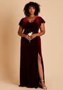 Birdy Grey Hannah Dress in Velvet Cabernet V-Neck Bridesmaid Dress - thumbnail - 3