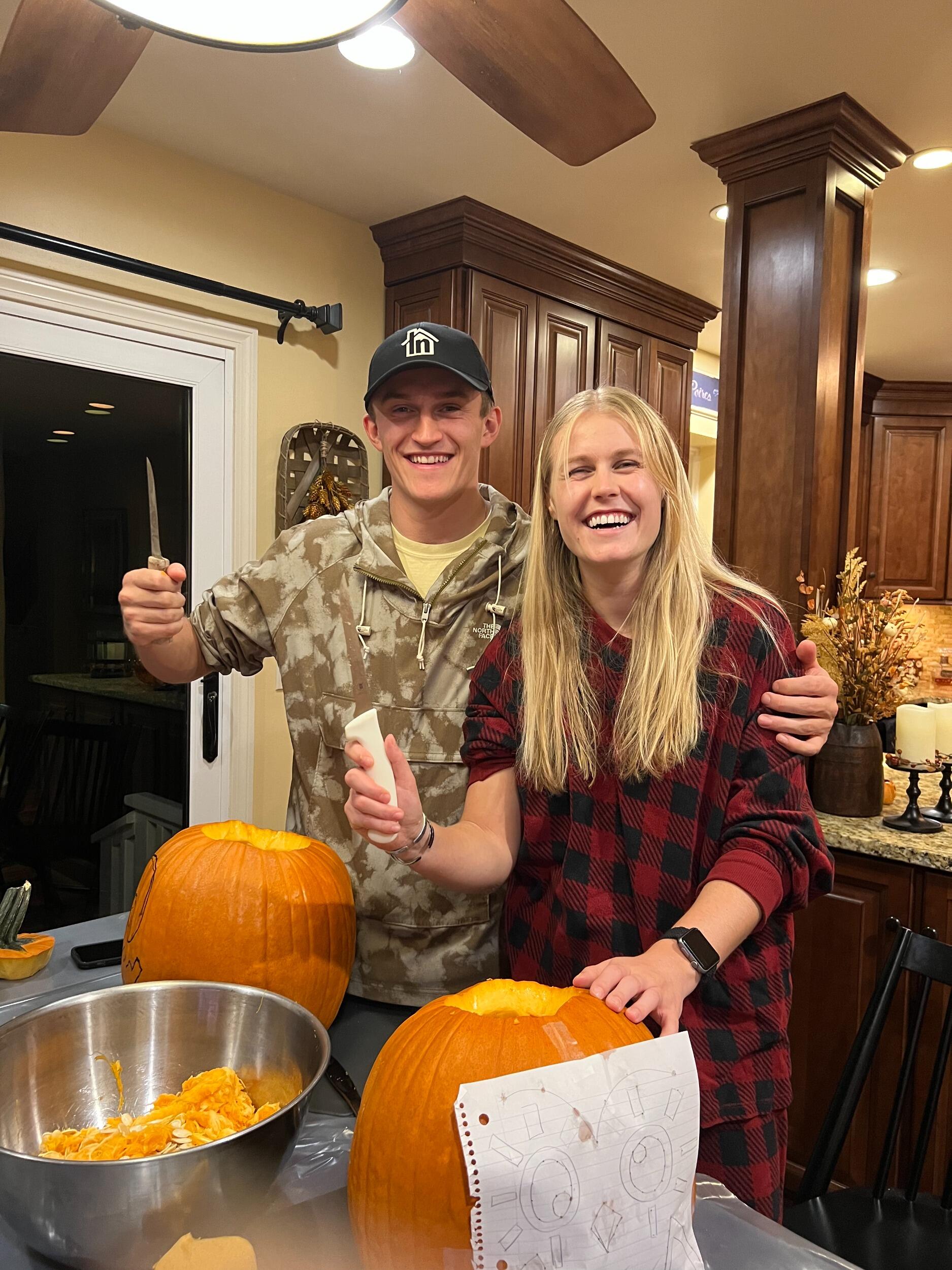 Pumpkin carving with Rick & Tracey.