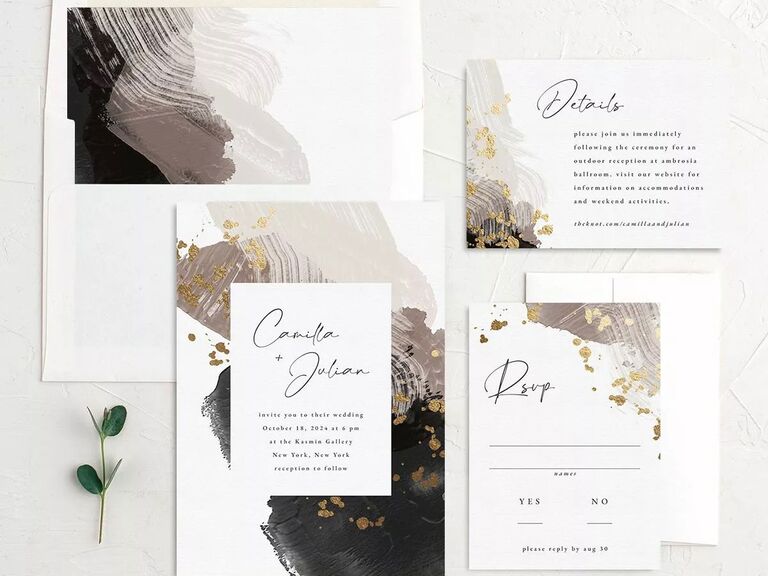 elegant abstract wedding invitation suite with good wedding invitation etiquette