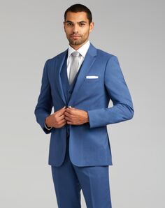 Friar Tux Michael Kors Performance Suit in Steel Blue Blue Tuxedo