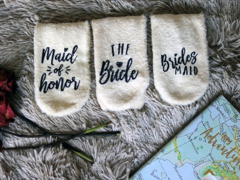 Bridesmaid socks thank-you gift