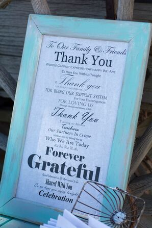 Distressed Teal Wooden Thank-You Wedding Sign