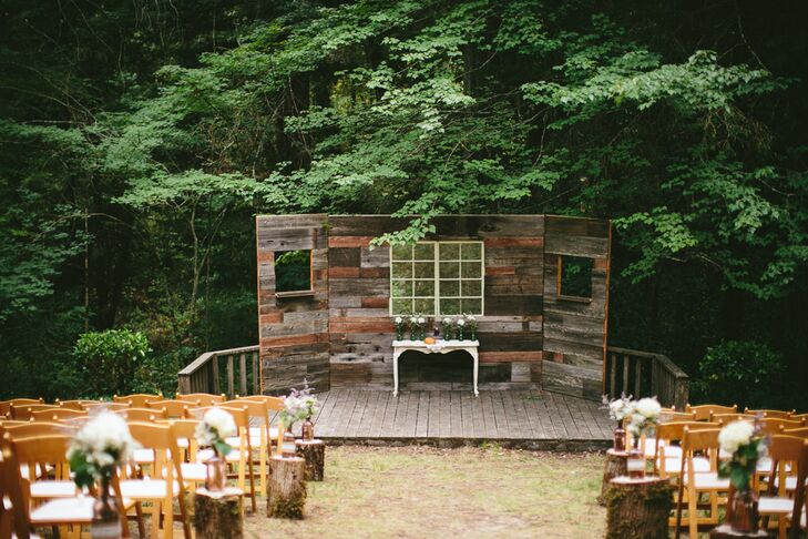 Handmade, Reclaimed Wood Ceremony Backdrop