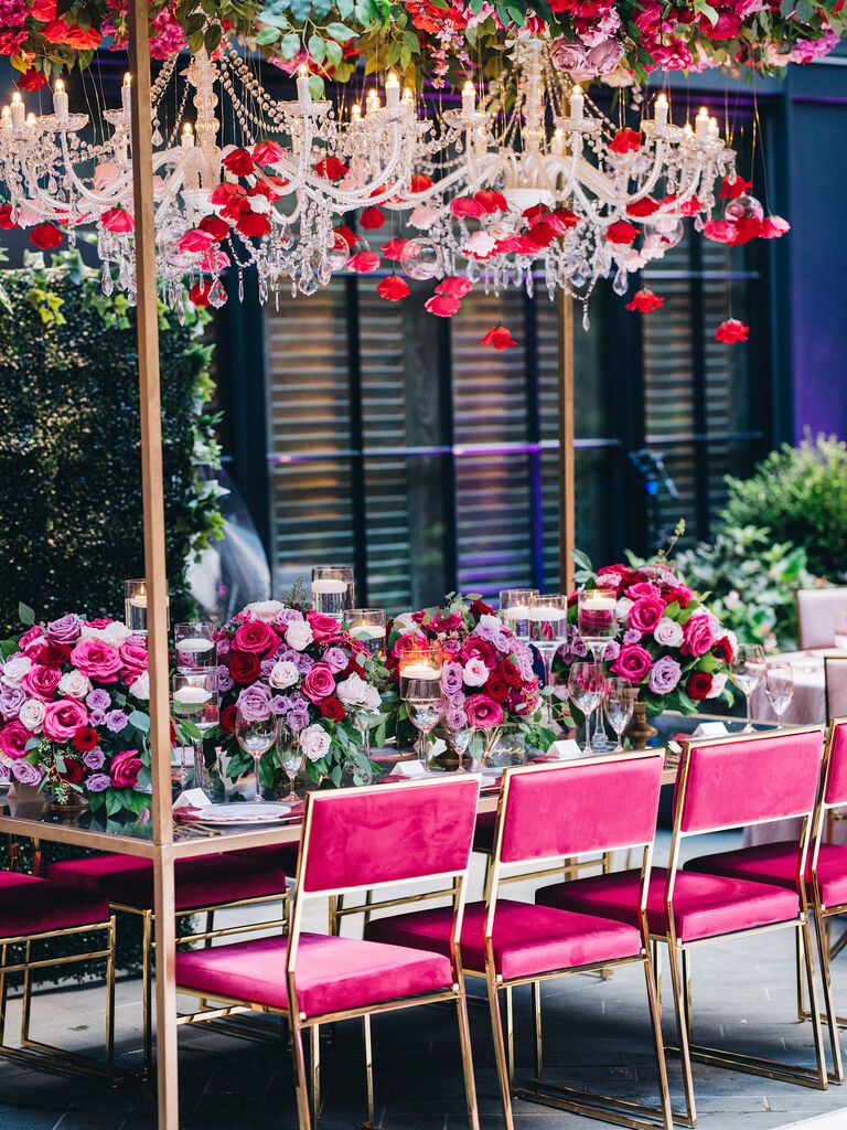 hot pink wedding decor inspired by Barbiecore