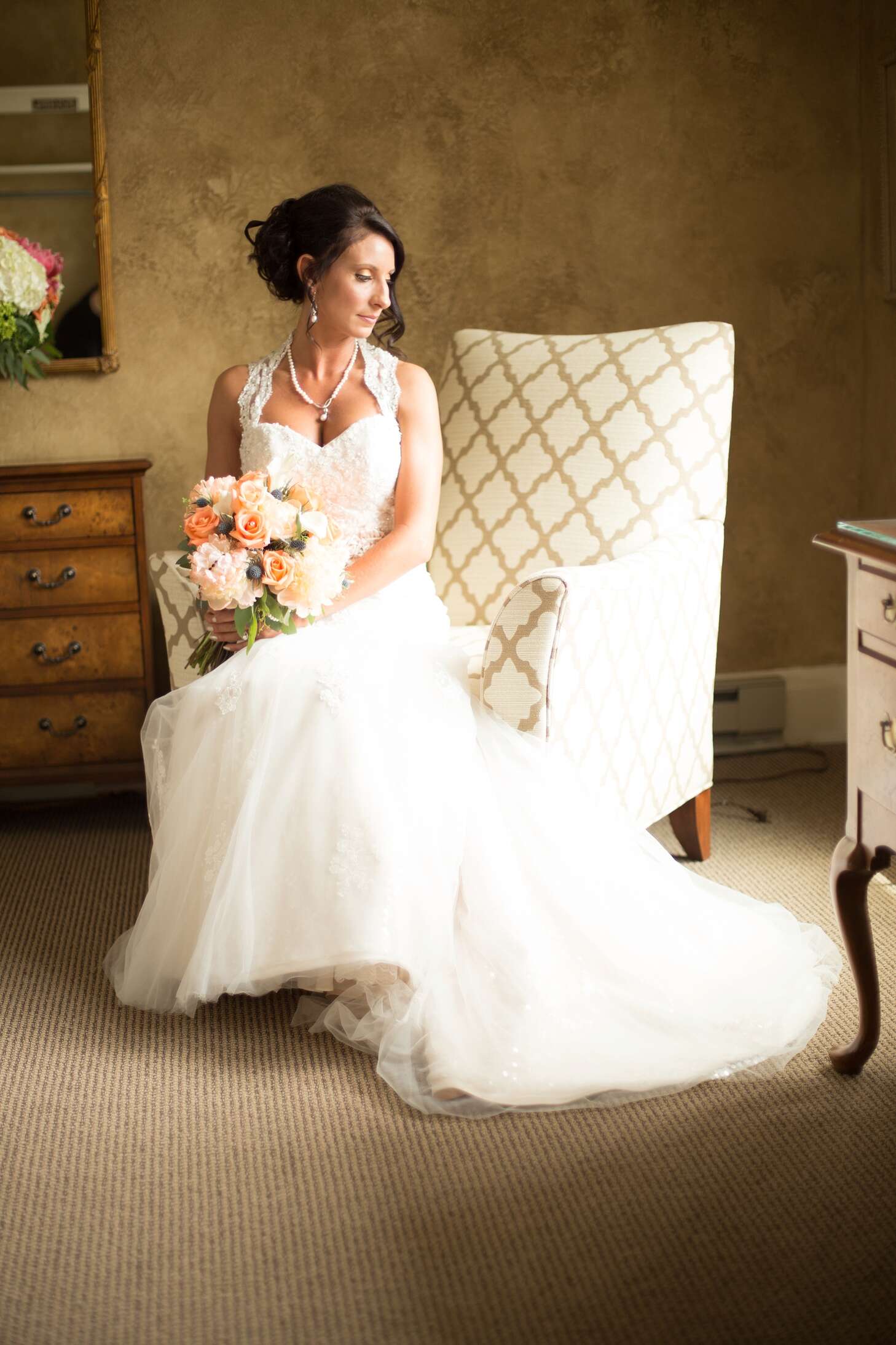Ivory Wedding Dress With Cap Sleeves