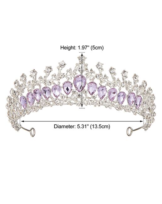 AW Bridal AW BRIDAL Tiaras and Crowns for Women Purple Crystal Princess Tiara - Queen Crown Headband for Wedding Prom Christmas Hair Accessories, Purple + Silver Purple Tiara - 4