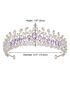 AW Bridal AW BRIDAL Tiaras and Crowns for Women Purple Crystal Princess Tiara - Queen Crown Headband for Wedding Prom Christmas Hair Accessories, Purple + Silver Purple Tiara - thumbnail - 4