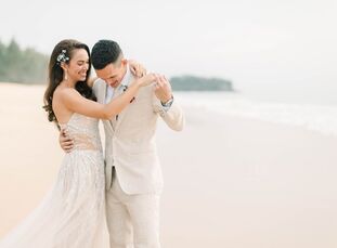 Actress Taya Rogers and professional soccer player Mika Chunuonsee wed in a tropical, romantic wedding at Baba Beach Resort. "We both always knew we w