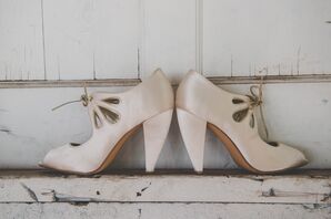 Vintage Champagne-Colored Heeled Shoes