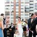 Elegant Bride and Flower Girl Walk Down the Aisle Together