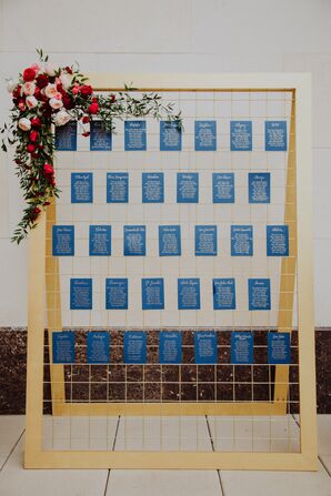 Blue Escort Card Wall