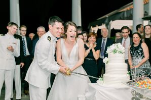 Military Cake Cutting Ceremony with Sword