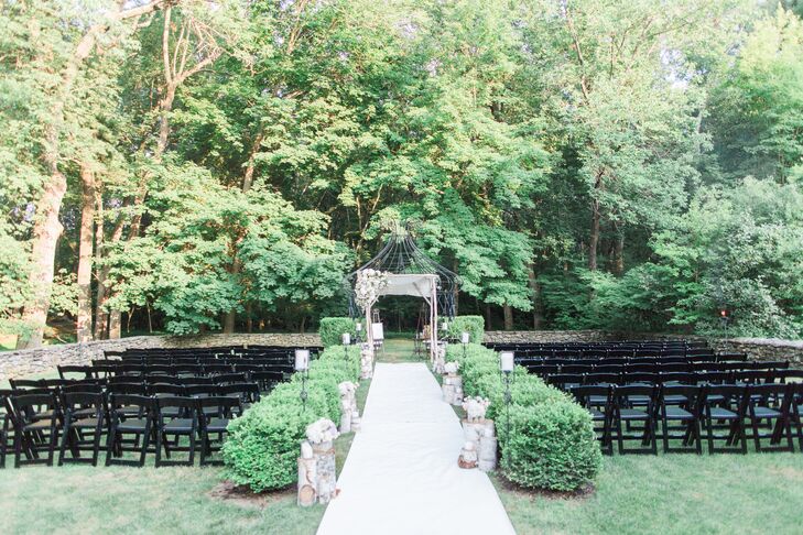 Guests watched from black folding chairs as Tara and Jesse exchanged vows in a ceremony that incorporated Baha'i and Jewish traditions.