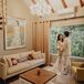 Bride and Groom at Home During Intimate Elopement