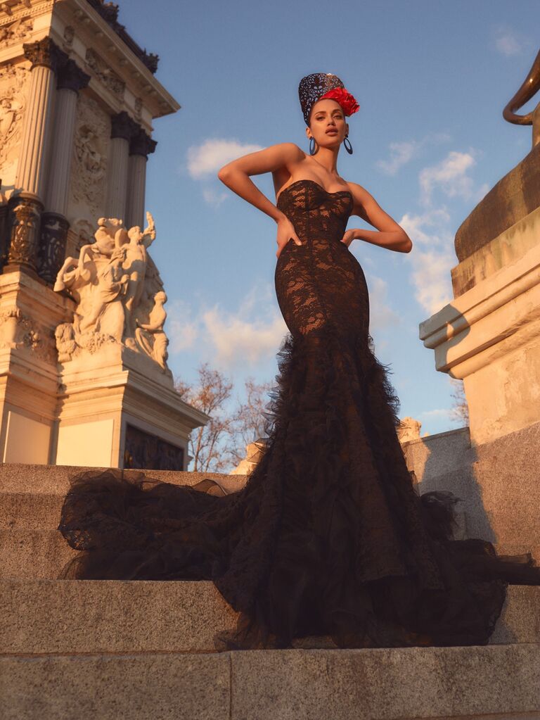 Lacey black wedding dress by Galia Lahav. 