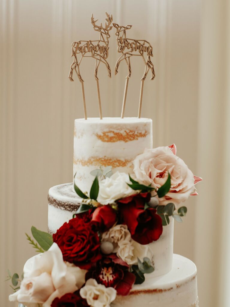 Wooden deer Harry-Potter inspired cake toppers. 